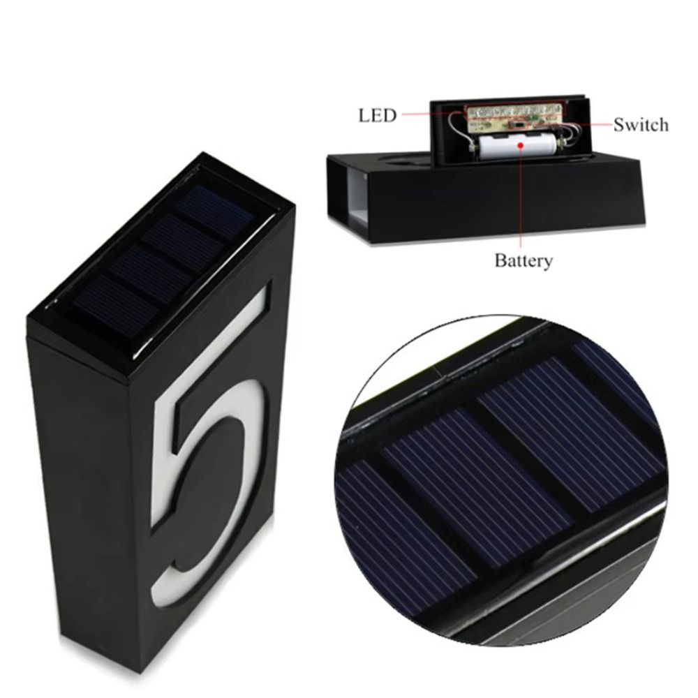 Outdoor Power Number - أضواء LED شمسية سهلة التركيب لأرقام