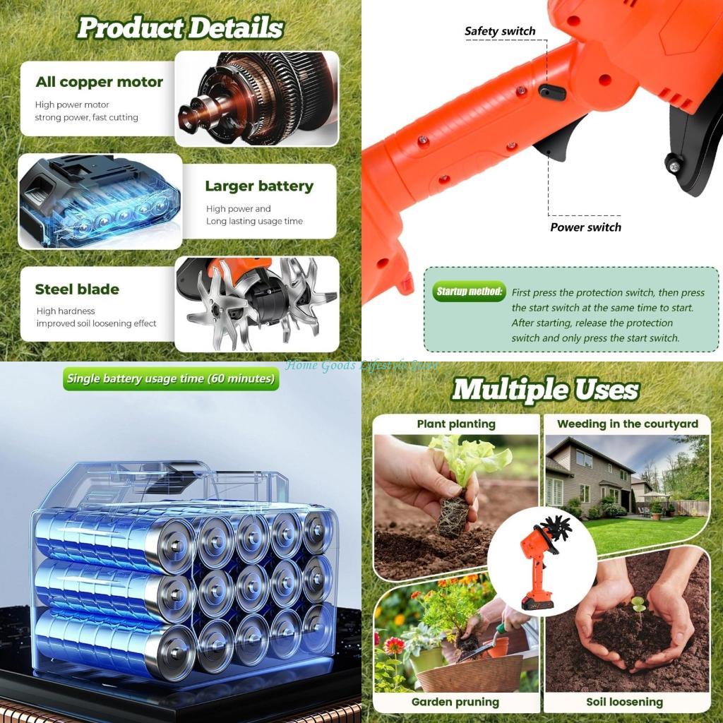 Garden Tiller Mini - E74E محراث صغير لاسلكي 21 فولت