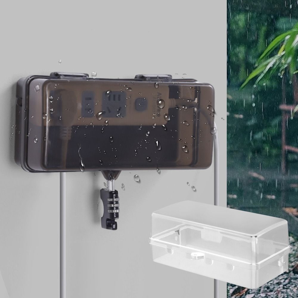 Outdoor Power Strip With Cover - صندوق بلاستيكي متين مضاد للسرقة ومقاوم