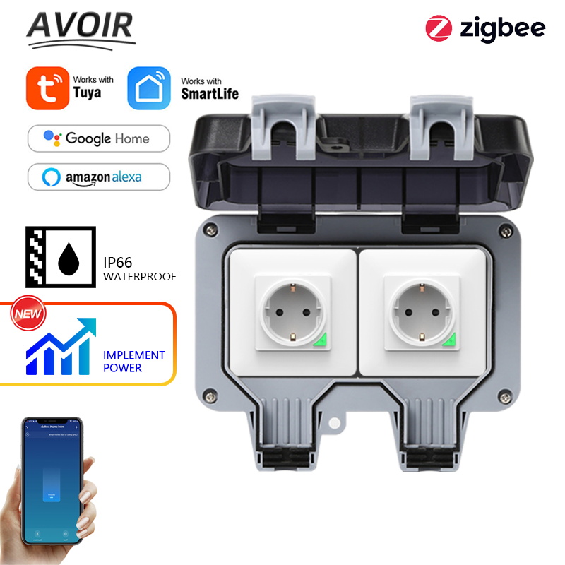 Outdoor Power Parts - Avoir Tuya Zigbee المقابس الكهربائية IP66