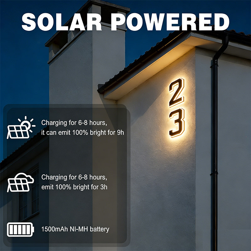 لافتة رقم المنزل تعمل بالطاقة  - مراجعة Outdoor Power Number وسعره