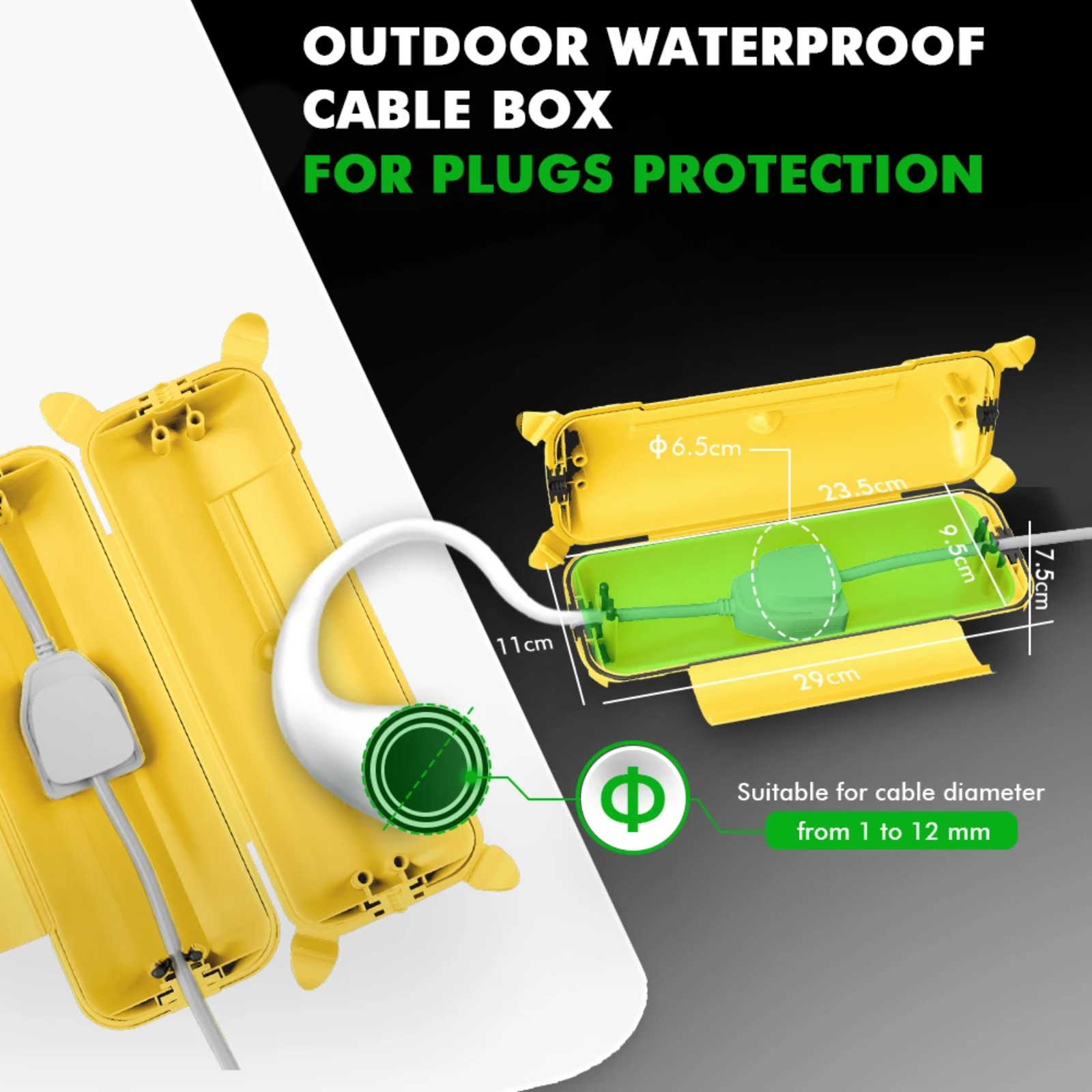 غطاء سلك تمديد خارجي IP44 مقاس - مراجعة Outdoor Power Strip With Cover وسعره