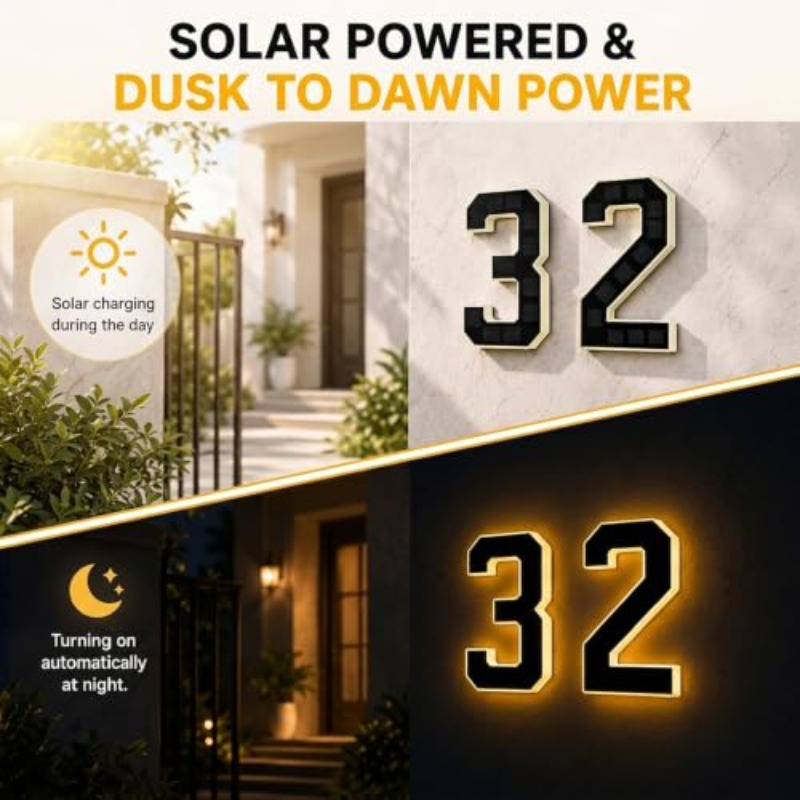 مصباح رقم المنزل يعمل بالطاقة  - مراجعة Outdoor Power Number وسعره