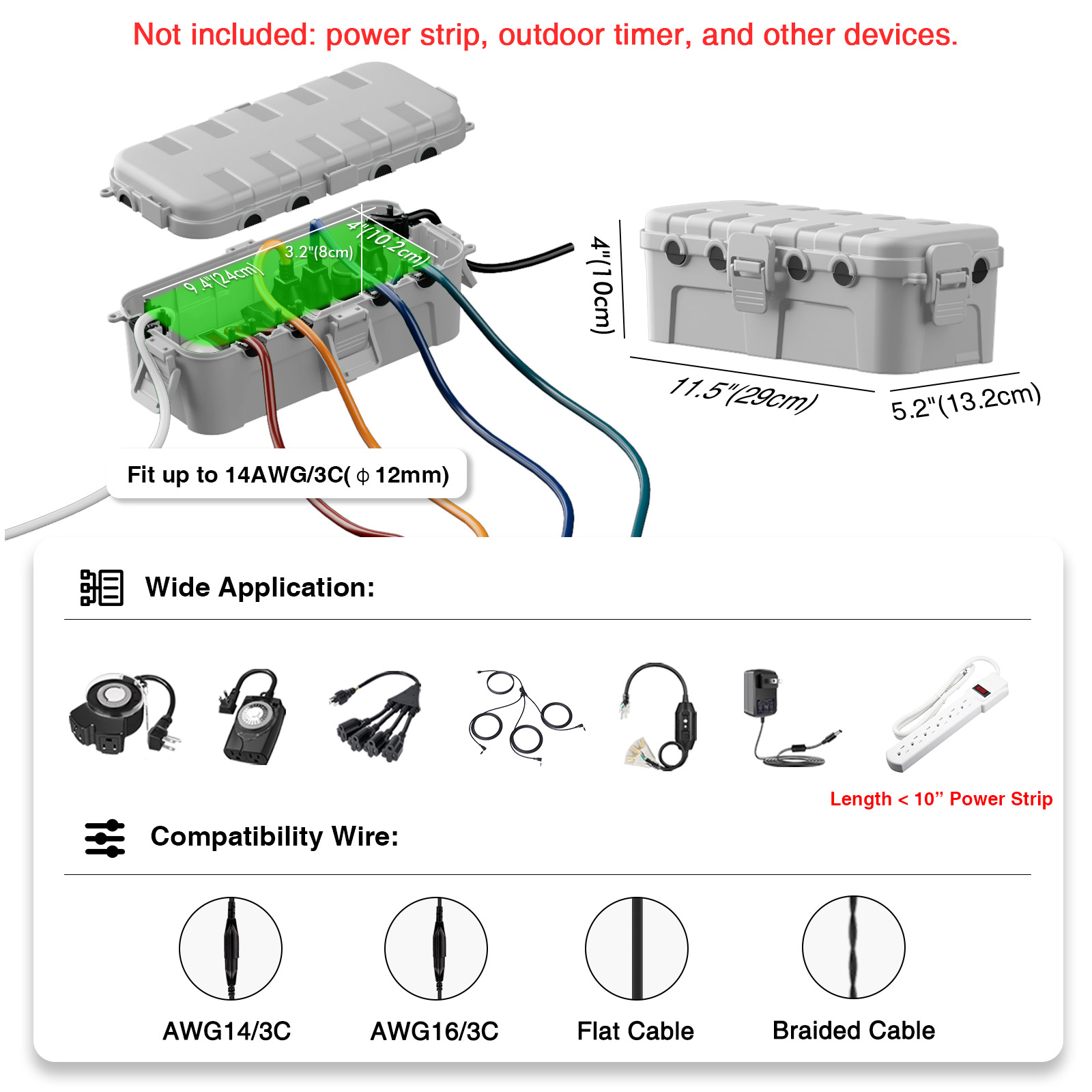 غطاء سلك تمديد مقاوم للماء IP5 - مراجعة Outdoor Power Strip With Cover وسعره